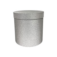 Блестящая серебряная Круглая коробка 